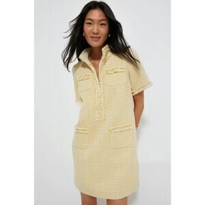 Tuckernuck Pomander Place Yellow Tweed Ophelia Dress, Size XS